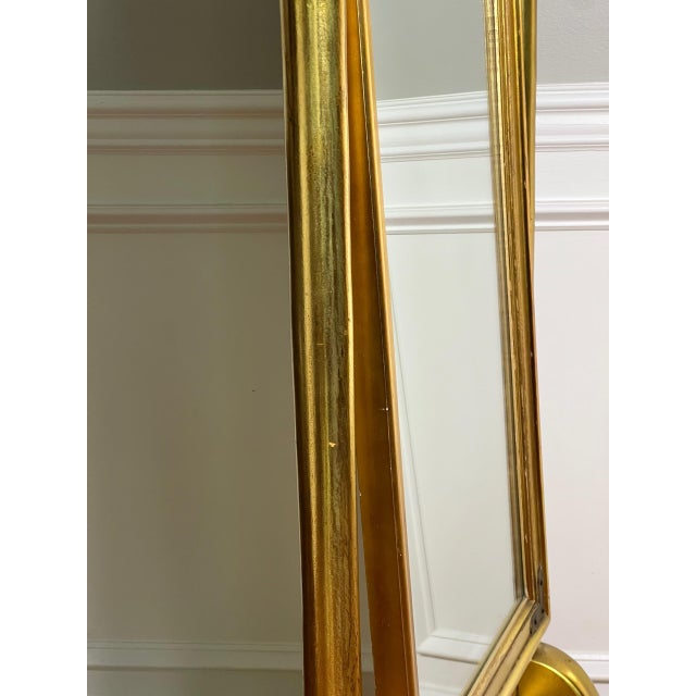1970s Hollywood Regency Giltwood Cheval Floor Mirror For Sale - Image 11 of 13