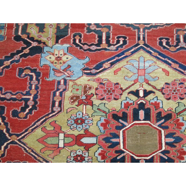 19th Century Antique Persian Serapi Rug For Sale - Image 5 of 18