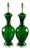 Vintage 1960s Murano Glass Table Lamps in Emerald Green - a Pair For Sale