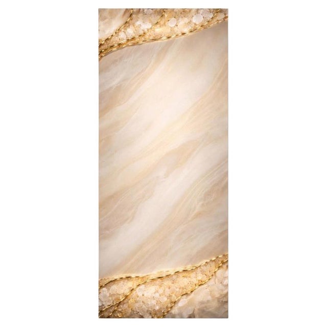 Textile Quartz Line Illuminated Wall Art in Natural Quartz by Sev Art Gallery For Sale - Image 7 of 7