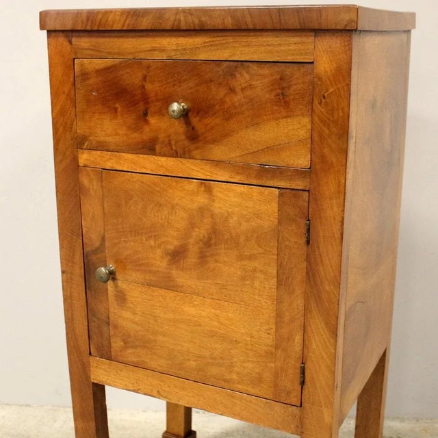 Italian Empire Bedside Table in Walnut For Sale - Image 11 of 12