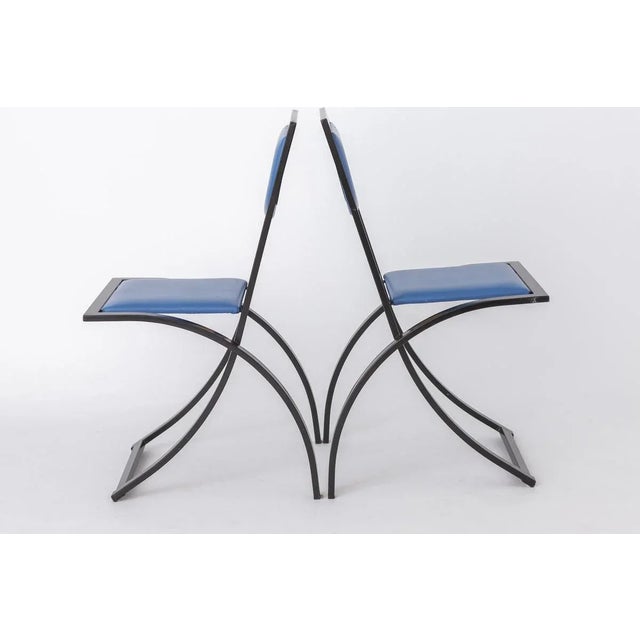 Set of 4 vintage chairs from the 1980s. Design and manufaturing by Karl Friedrich Förster, Germany. Sturdy metal frame....