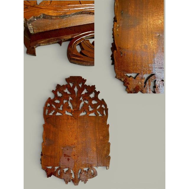 Late 19th Century Victorian Carved Wood Wall Pocket-Horseshoe-Good Luck-Folk Art Hanging-Antique For Sale - Image 5 of 11