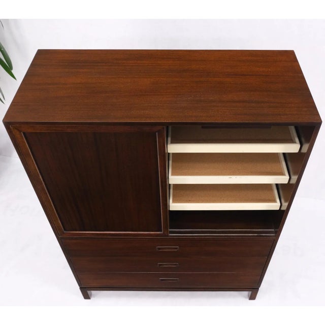 Harvey Probber Espresso Mahogany Sliding Doors 10 Drawers Gentlemen's Chest For Sale - Image 9 of 13