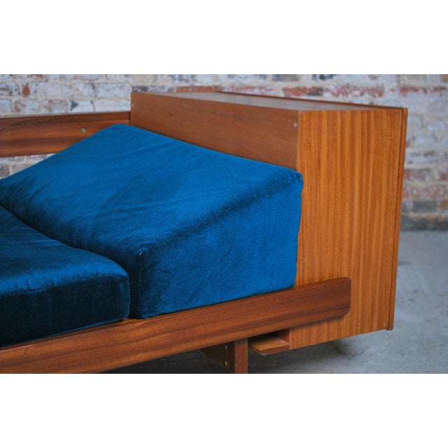 Mid-Century Teak Daybed with Teal Velvet Cushions, 1960s For Sale - Image 6 of 13