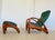 Set of Vintage Danish Reclining Chair and Ottoman in Green Suede For Sale - Image 4 of 18