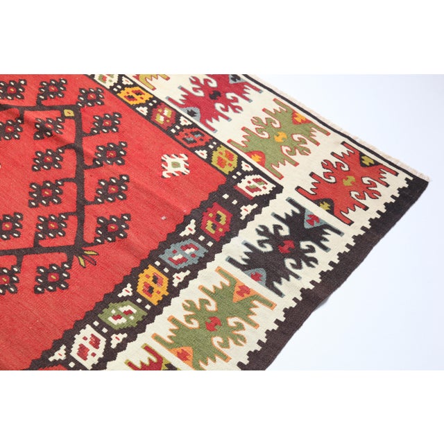 1900s Handwoven Antique Sarkoy Kilim - Fine, Detailed Weave- 5′8″ × 10′8″ For Sale - Image 10 of 12