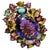 Bochic "Orient" Natural Multi Tourmaline & Amethyst Ring Set 18K Gold & Silver For Sale - Image 15 of 18