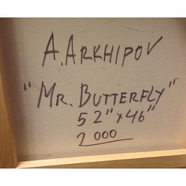 Impressionist Anton Arkhipov "Mr.Butterfly" Original Oil on Canavas With Artist Frame H.Signed For Sale - Image 3 of 6