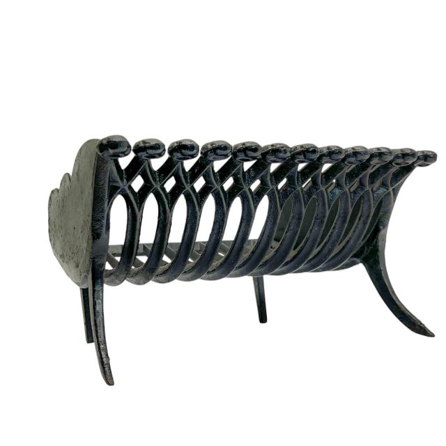 Cast Iron Fireplace Log Holder, 1950s For Sale - Image 6 of 12