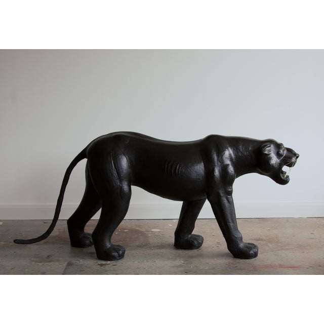 Massive Life Size Panther With Glass Eyes, Mid-Century For Sale - Image 4 of 5
