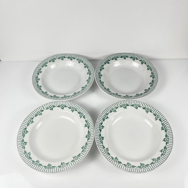 Green Pedro Soup Plates from Sarreguemines, 1890s, Set of 4 For Sale - Image 8 of 11