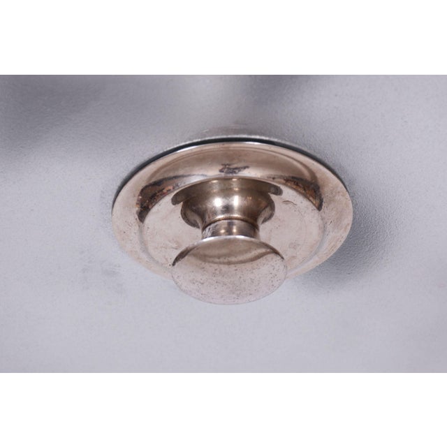 Bauhaus Chandelier in Chrome, Steel and Frosted Glass, Czech, 1930s For Sale - Image 6 of 9