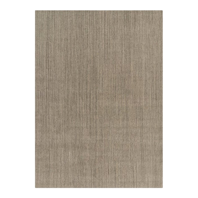 Rug & Kilim’s Oversized Modern Textural Rug With Beige and Gray Striae - 13x18 For Sale