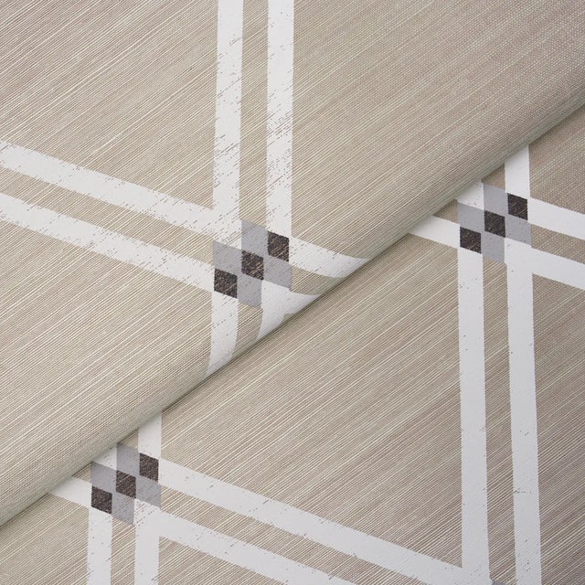 Schumacher SAMPLE - Schumacher Asolo Sisal Wallpaper In Silver For Sale - Image 4 of 5