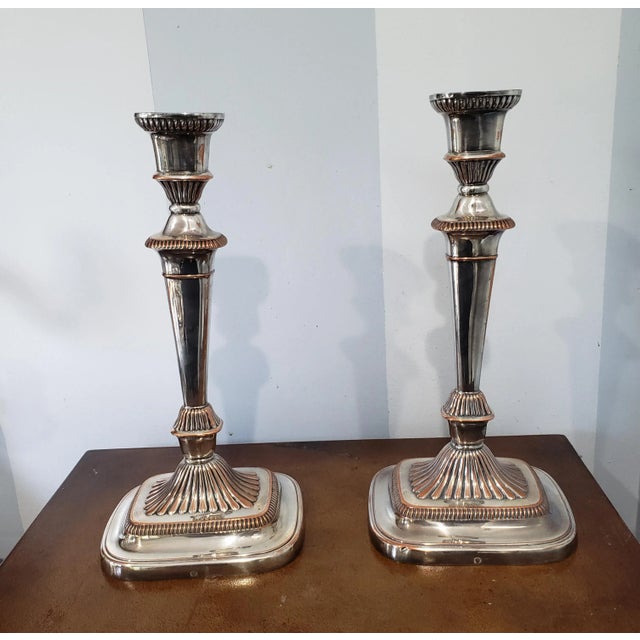 Pair of Sheffield Silverplated Convertible Three Light Candelabras, Circa 1840s For Sale - Image 10 of 12