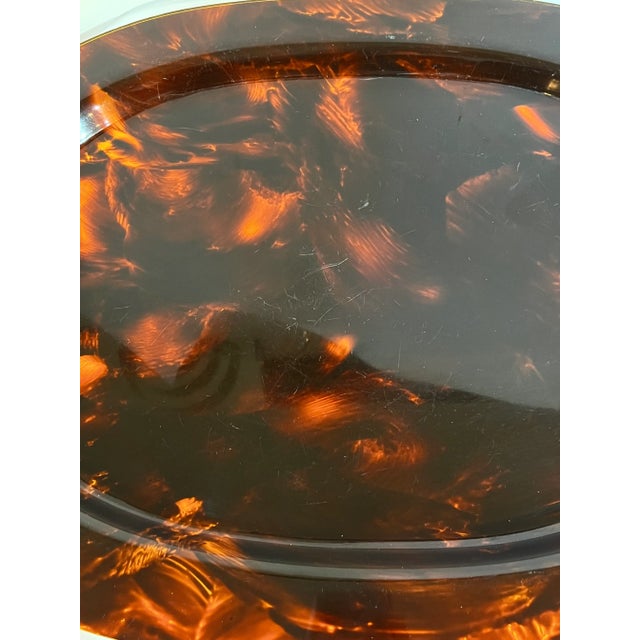 Brown Vintage French Lucite Tortoise Style Cocktail Tray For Sale - Image 8 of 11