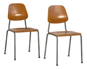 Vintage Industrial Chairs, 1950s, Set of 4