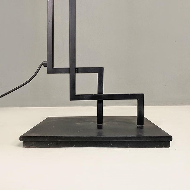 1980s Italian Modern Metal Structure and Magenta Conical Diffuser Floor Lamp, 1980s For Sale - Image 5 of 12