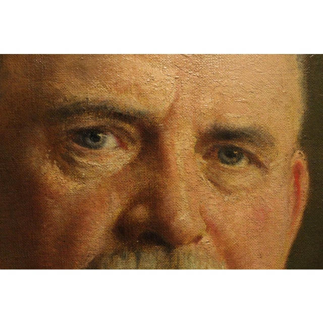 Listed German Artist Fedor Encke (1851-1936) Antique 1913 Oil Painting Portrait For Sale - Image 9 of 10