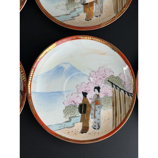 Vintage Japanese Satsuma Tea Set for Twelve in Gilded Porcelain, 1920s, Set of 27 For Sale - Image 11 of 15