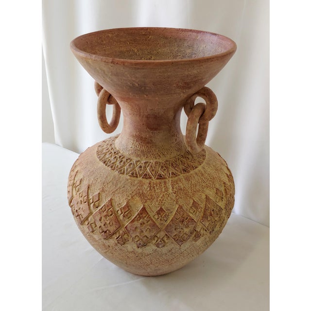 Latin American Tribal Large Decorated Vase Vessel Chairish