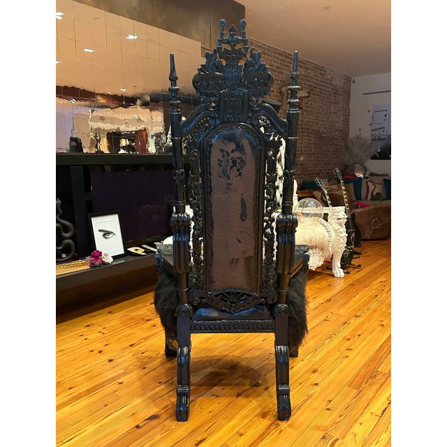 Solid Wood Throne Chair | Chairish