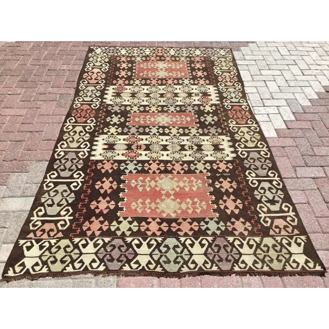 Vintage Turkish Kilim Rug - 59" X 99" For Sale - Image 11 of 11