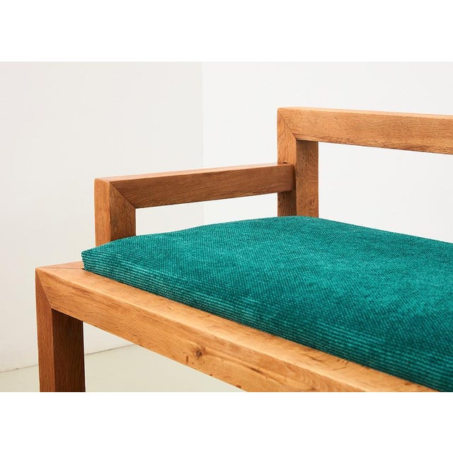 Architectural Dining Chairs and Bench in Oak, Netherlands, 1980s, Set of 4 For Sale - Image 9 of 11