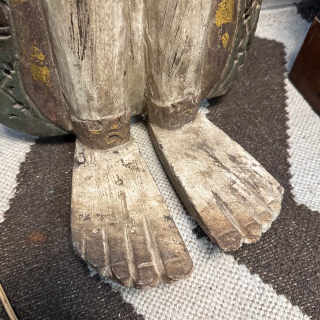 Antique Pair Indonesian Rice Goddesses- Dewi Sri- Handcarved & Handpainted For Sale - Image 10 of 11