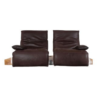 Free Motion Epos 3 Leather Two-Seater Brown Electric Function Sofa from Koinor For Sale