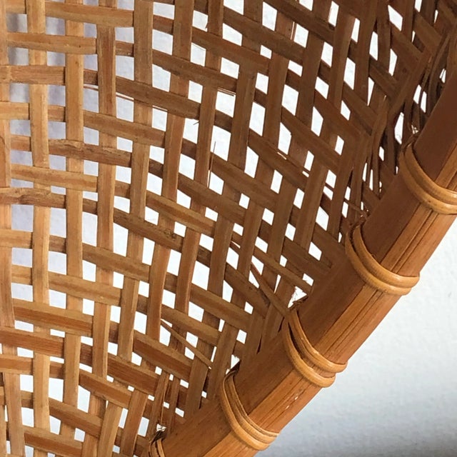 Mid 20th Century Vintage Mid-20th Century Handwoven Chinese Winnowing Basket For Sale - Image 5 of 11
