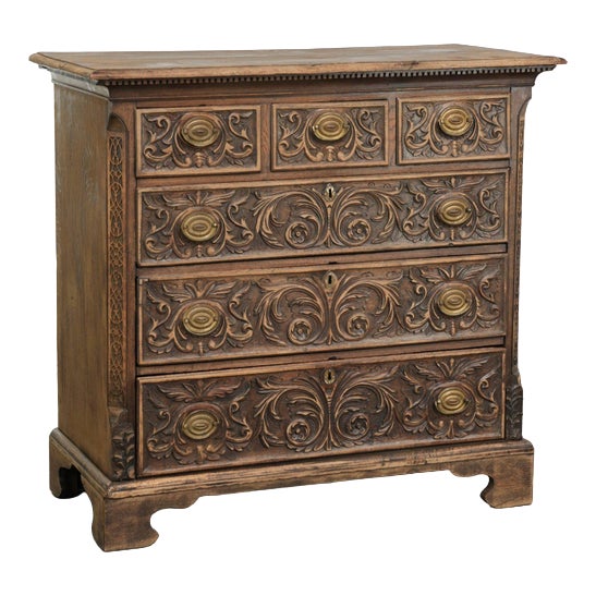 18th Century English Oak Chest of Drawers For Sale