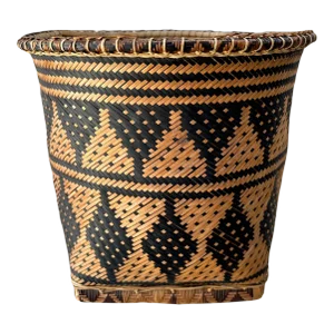 Vintage Palawan Woven Rattan Basket