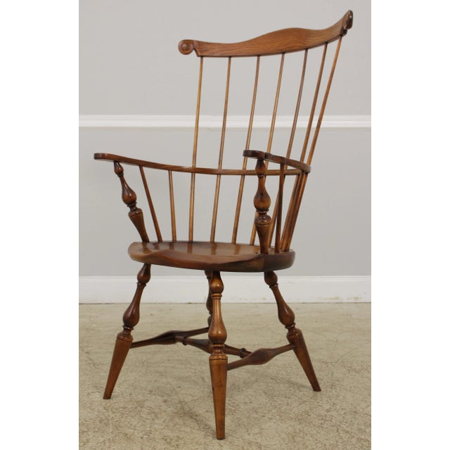Windsor Style High Fan Back Bench Made Armchair For Sale - Image 10 of 10