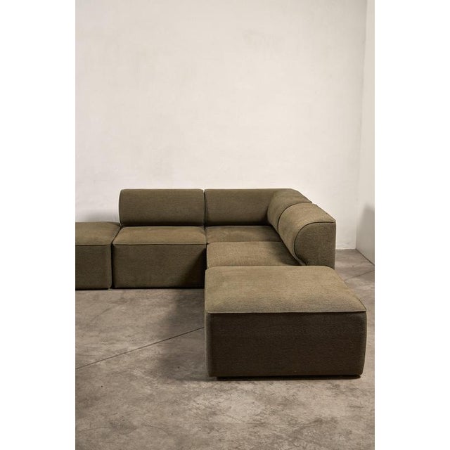 Textile Modular Sofa in Grey Green Fabric from Eave, Set of 7 For Sale - Image 7 of 14