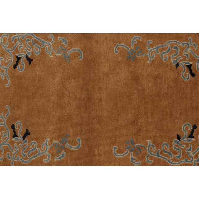 Rug & Kilim’s Chinese Art Deco Inspired Rug, Brown With Greek Key Border For Sale In New York - Image 6 of 7