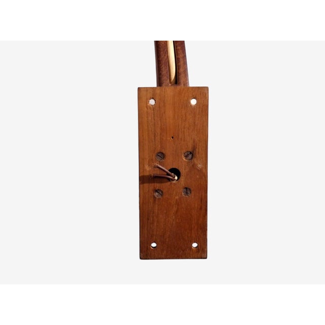 1960s Danish Modern, Wall Sconce, Teak, Opal Glass For Sale - Image 10 of 10