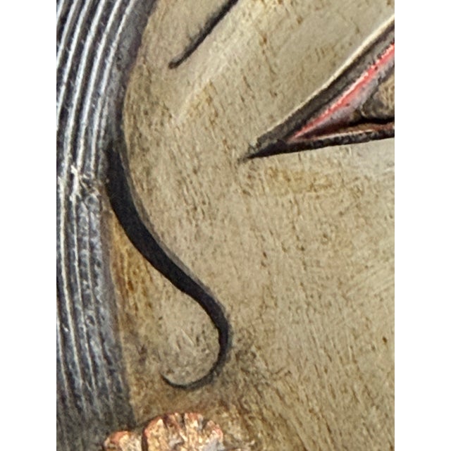 Indonesian Finely Detailed Hand-Carved Wood Mask For Sale In San Francisco - Image 6 of 12
