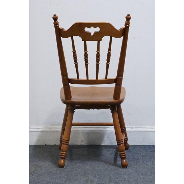 Tell City Furniture Solid Hard Rock Maple Colonial Early American Spindle Back Dining Side Chair For Sale In Kansas City - Image 6 of 10