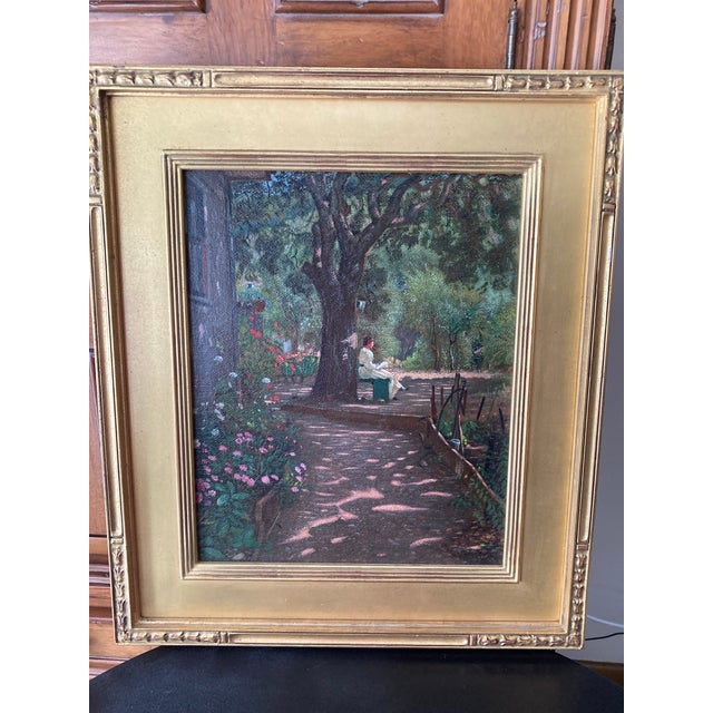 Important American Americana Walter I. Cox Lady Under a Tree Oil on board 1890