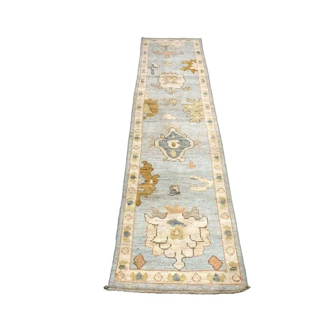 Early 21st Century 21st Century Turkish Oushak 2X10 Gold, Gray & Ivory, Handmade Runner Rug #1144115 For Sale - Image 5 of 12