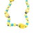 1930s Czechoslovakian Art Deco Yellow White & Blue Bohemian Art Glass Bead Necklace For Sale - Image 4 of 6