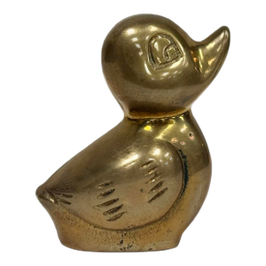 Vintage Mid-Century Brass Duckling Figure