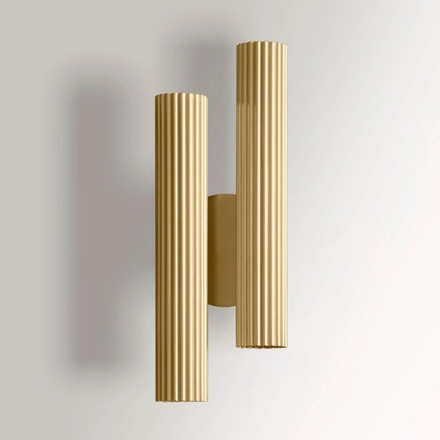 Lustrin double wall lamp by Luce Tu Dimensions: 35 x 13 cm Materials: Brass This piece is attributed to the mentioned...