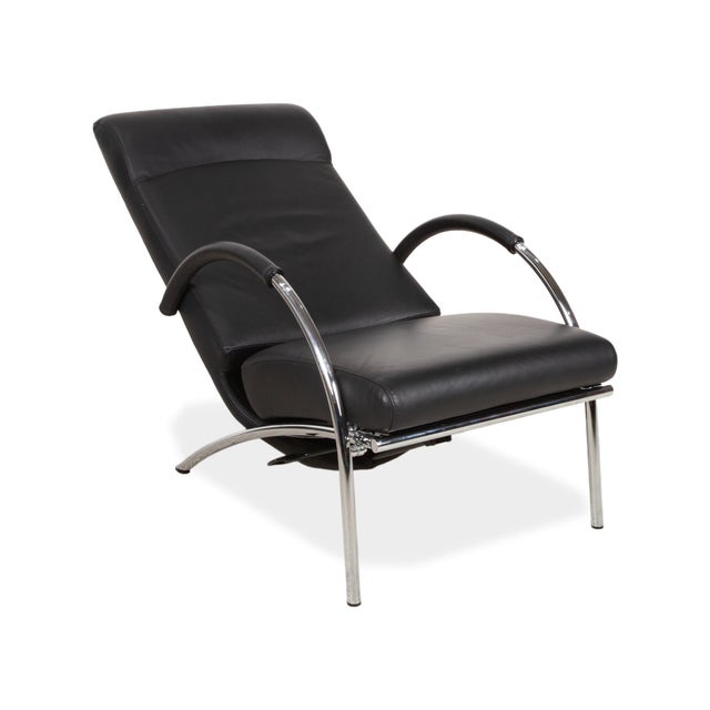 Animal Skin Rocky Lounge Chair in Black Leather from IP Design For Sale - Image 7 of 18