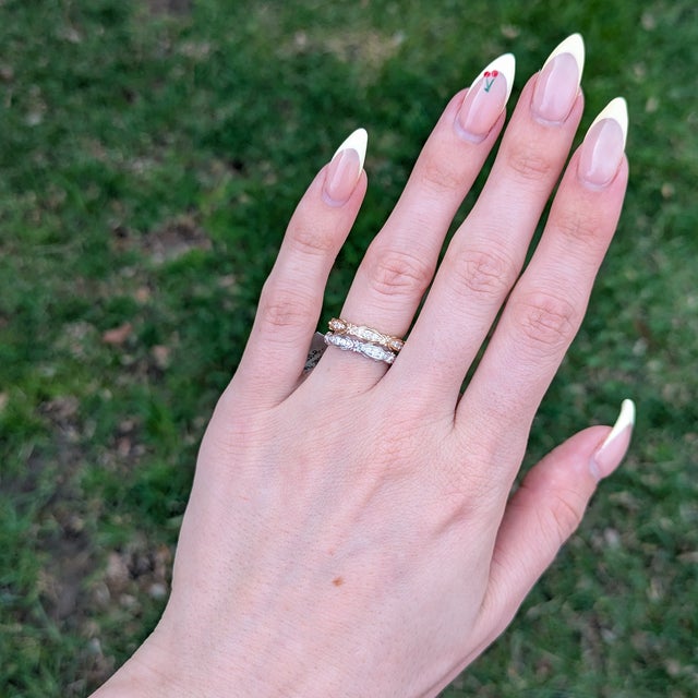 Modern Minimalist Diamond Band With Earth-Mined Diamond Accents in Solid 14k Gold, Size 6.75 For Sale - Image 3 of 8