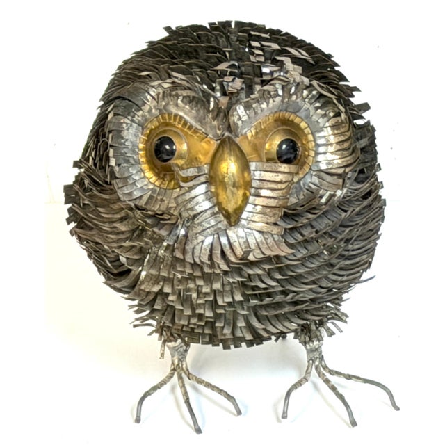 Large Brutalist Metal Work Figure of an Owl, Attributed Sergio Bustamante For Sale In West Palm - Image 6 of 13