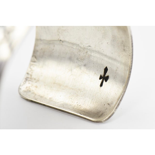 Late 20th Century Gibson Gene Navajo Sterling Silver Turquoise Inlay Cuff Bracelet For Sale In Miami - Image 6 of 9