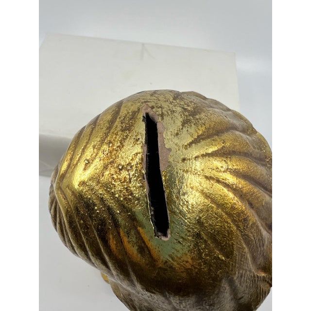 1950s Vintage Gold Finish Little Girl Figurine Piggy Bank For Sale - Image 9 of 10